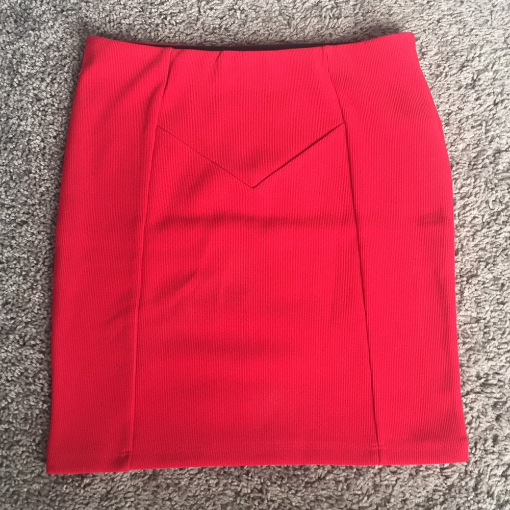 Red Forever 21 Bodycon Mini Skirt
